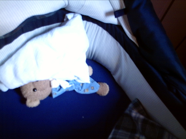 Trotz guter Tarnung (Kotzlappen, Kinderwagen) hab ich ihn entdeckt!