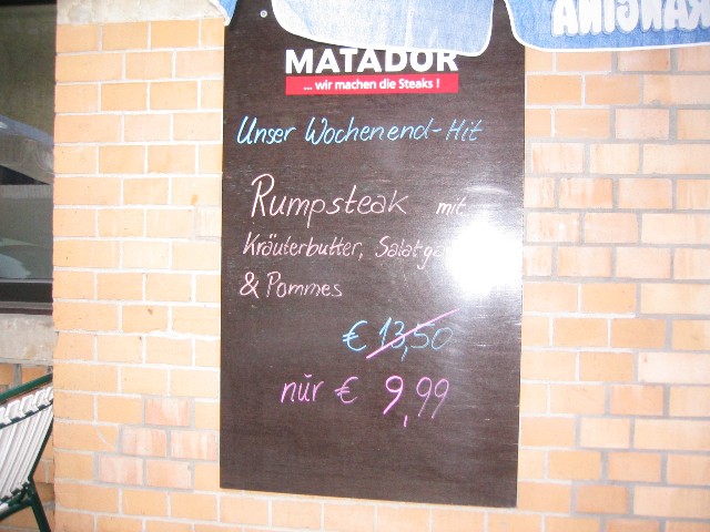 ... und sehen ei prrreisssschild